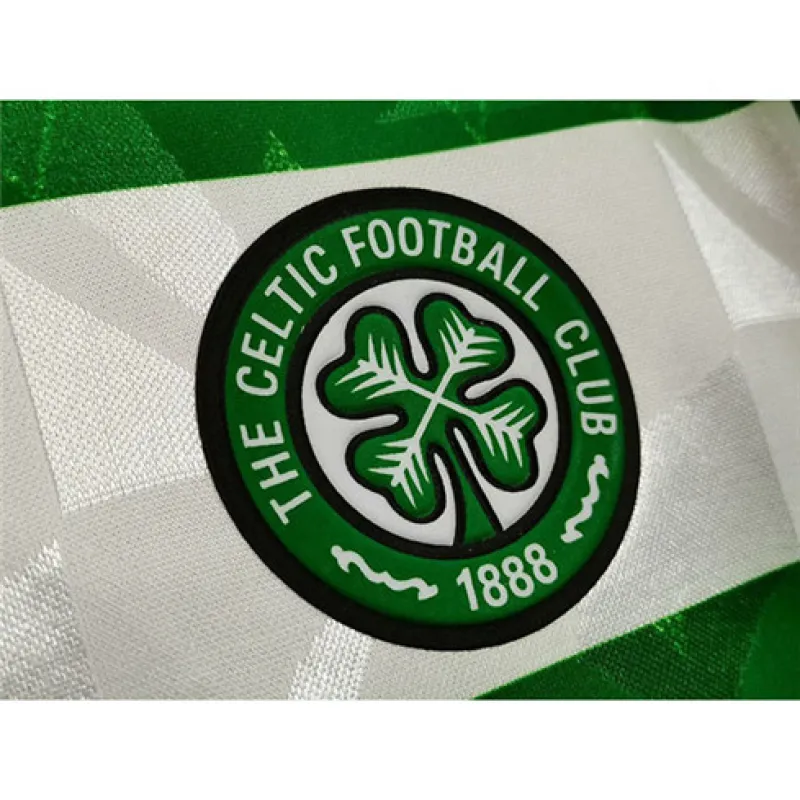 Celtic 1989-91 Home Retro Long-Sleeved Jersey - White/Green