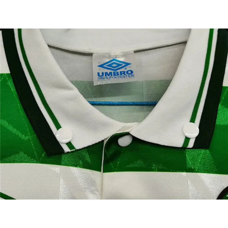 Celtic 1989-91 Home Retro Long-Sleeved Jersey - White/Green