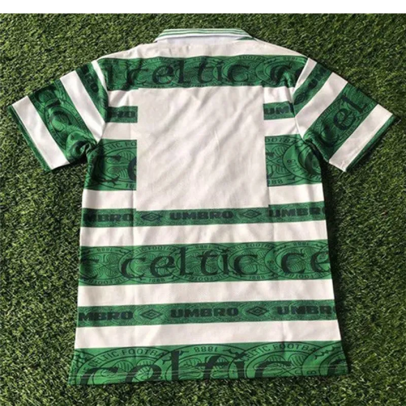 Celtic 1995 - 97 Home Retro Jersey - White/Green