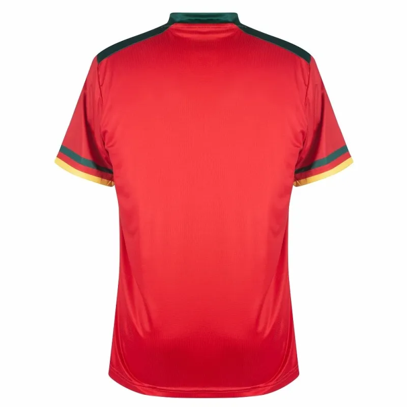 Das Trikot der camerunesischen Nationalmannschaft für die Weltmeisterschaft 2022, rot.