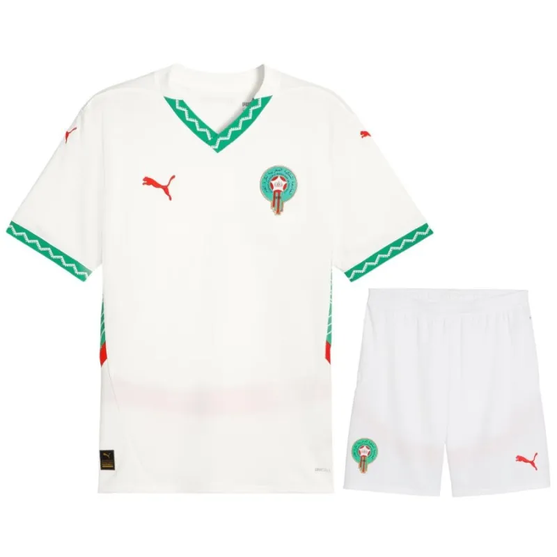 Marocco 2024/25 Maglia Trasferta Replica Bambino Set - Bianca
