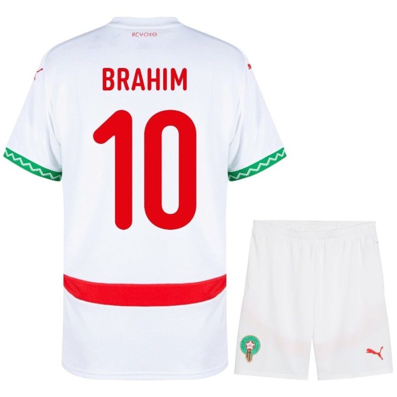 Marokko BRAHIM Auswärts Kinder-Set 2026/27 - Weiß