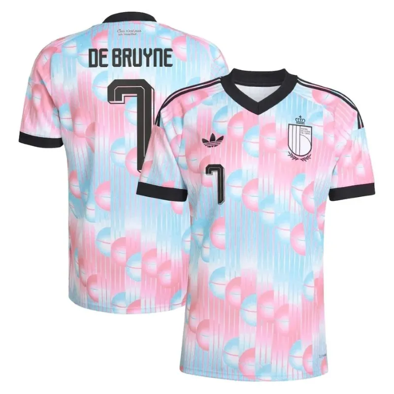 Maillot Extérieur Belgique DE BRUYNE 2026/27 Bleu Rose