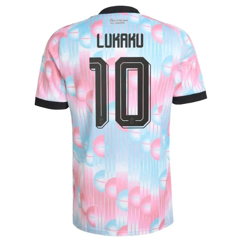 Completo Away Bambini Belgio LUKAKU 2026/27 Blu Rosa