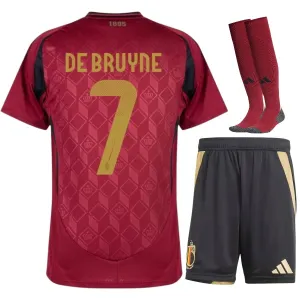 Bélgica DE BRUYNE Conjunto Local Niño 2024/25 - Rojo
