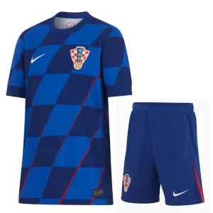 Kroatien 2024/25 Kinder-Auswärtstrikot + Shorts - Blau