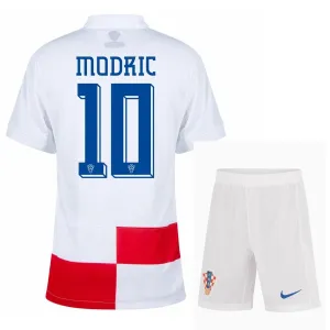 Modrić Camiseta local infantil + pantalones cortos de Croacia 2024/25 - Rojo/blanco