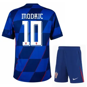 Modrić Camiseta visitante infantil + pantalones cortos de Croacia 2024/25 - Azul