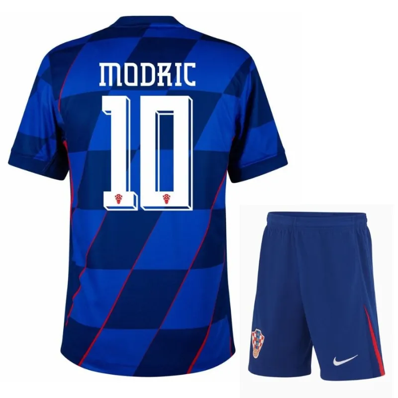 Modrić Maillot extérieur enfant + short de Croatie 2024/25 - Bleu