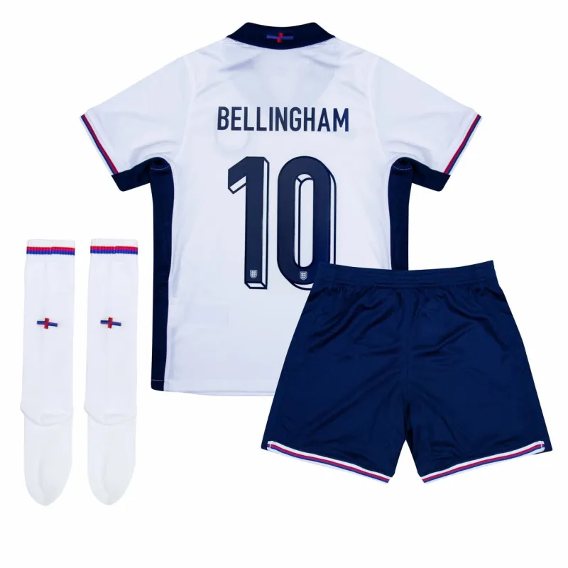 Kit local infantil de Inglaterra 2024/25 de Jude Bellingham - Blanco