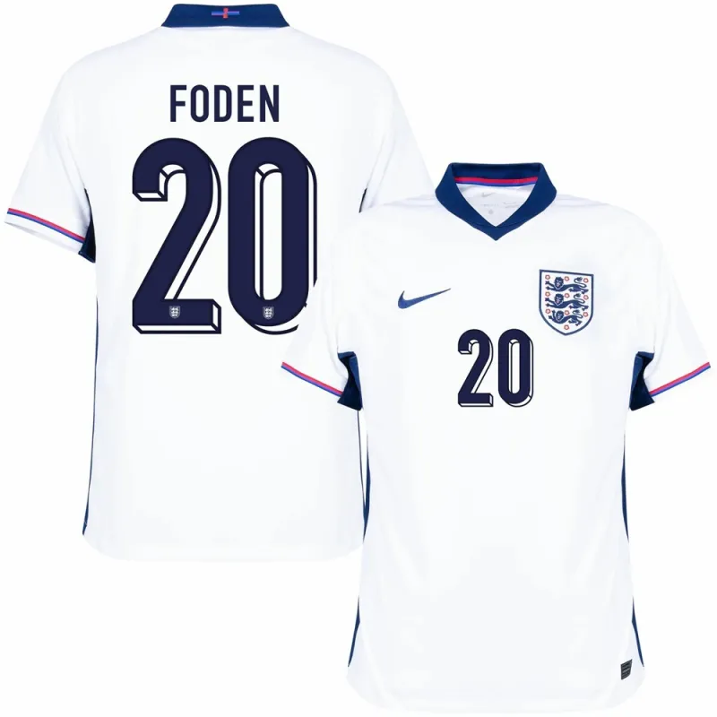 Phil Foden's England 2024/25 Home Jersey - White
