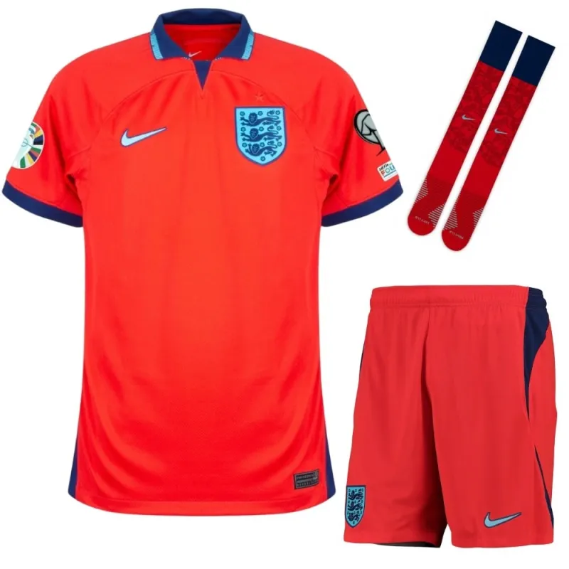 Kit infantil de la camiseta de visita de Inglaterra para la Eurocopa 2024 - Rojo