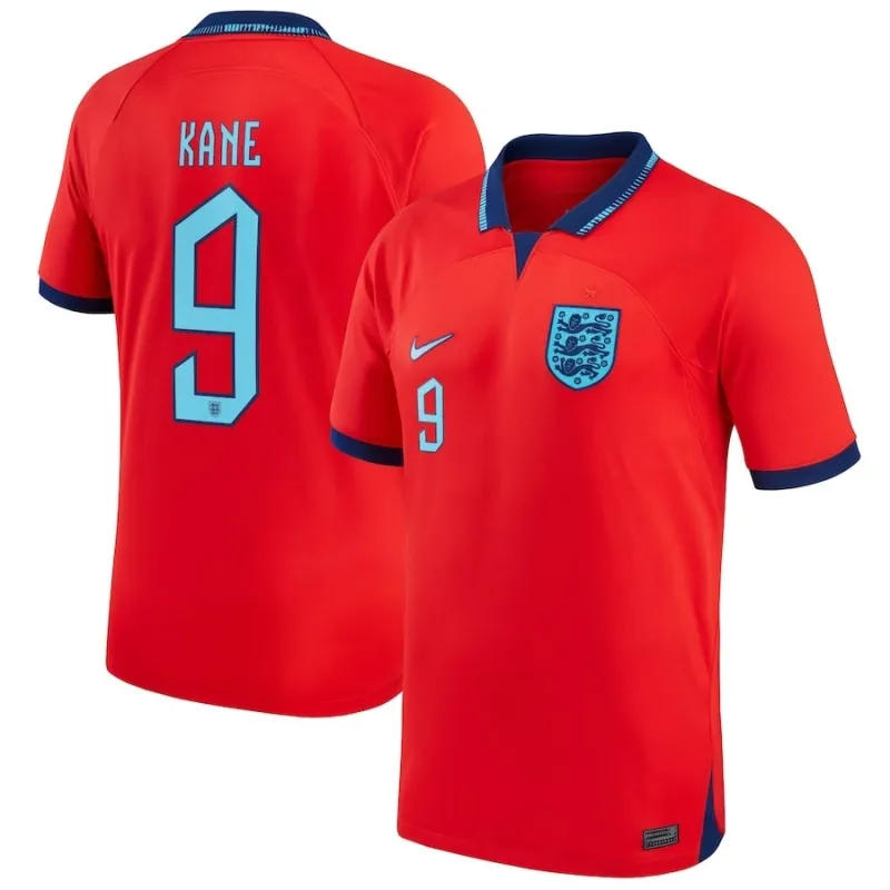 La maglia di trasferta dell'Inghilterra per la Coppa del mondo 2022 di Kane - Rossa