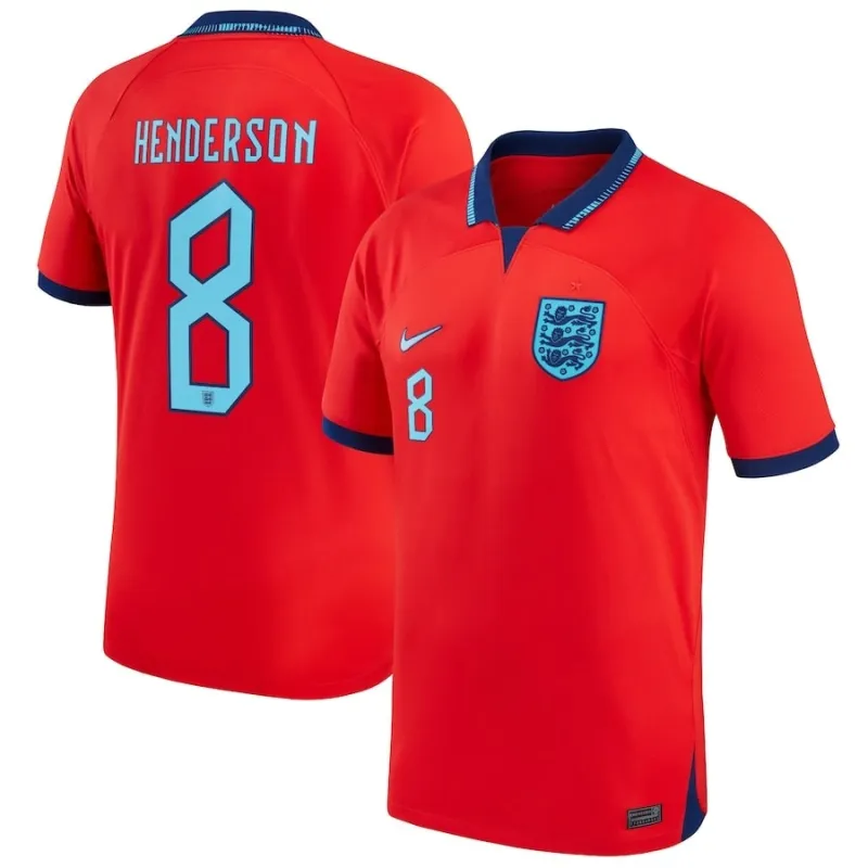 La maglia di trasferta dell'Inghilterra per la Coppa del mondo 2022 di Henderson - Rossa