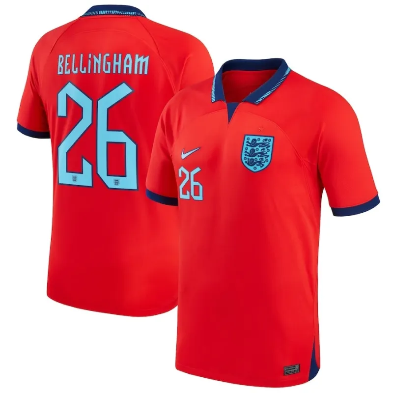 Le maillot d'extérieur de l'Angleterre pour la Coupe du monde 2022 de Bellingham - Rouge