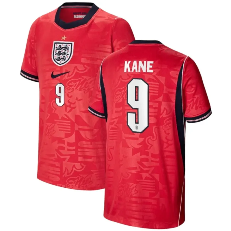 Inghilterra HARRY KANE 2026/27 maglia trasferta bambino rossa