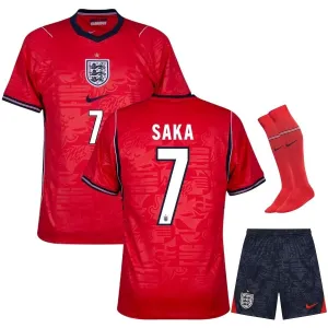 Inglaterra SAKA 2026/27 Camiseta Visitante Niño Rojo