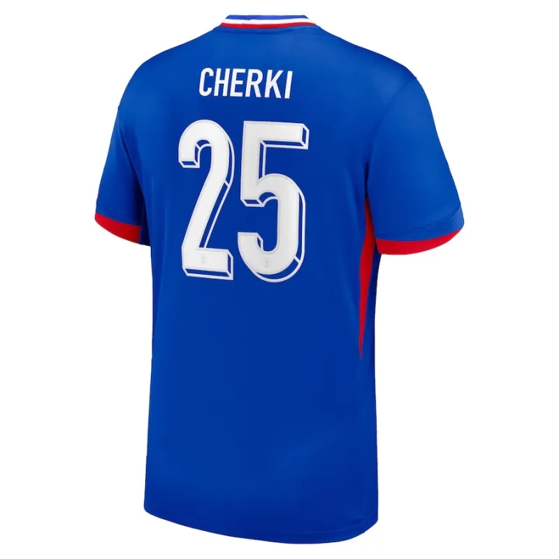 Cherki Francia 2024/25 Camiseta Niño Local Versión Aficionado Azul