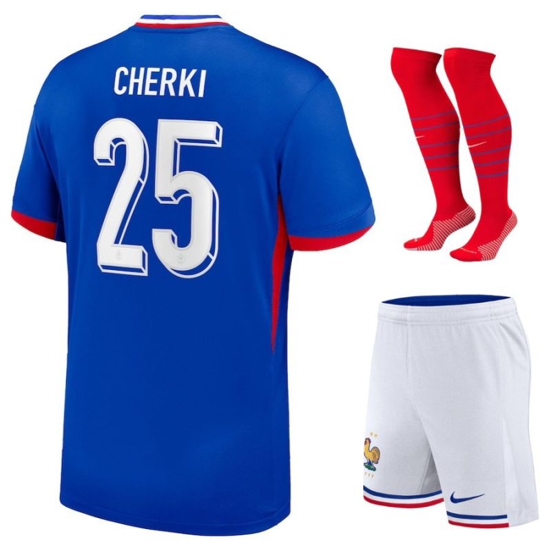 Cherki Francia 2024/25 Kit Niño Local Versión Aficionado Azul