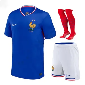 Das Kinder-Kit-Maillot der französischen Nationalmannschaft zu Hause in 2024/25 - Blau