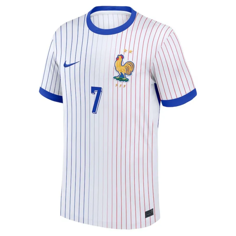 La camiseta visitante de Griezmann para la selección nacional francesa en 2024/25 - Blanca