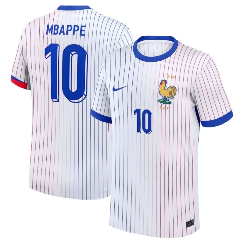 La camiseta visitante de Mbappé para la selección nacional francesa en 2024/25 - Blanca