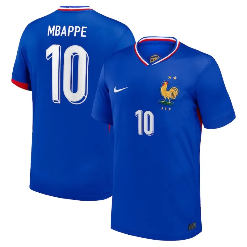 La camiseta infantil local de la selección nacional francesa de Mbappé en 2024/25 - Azul