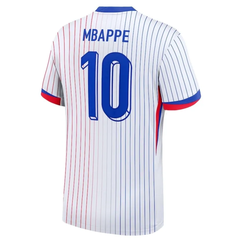 La camiseta visitante infantil de Mbappé en la selección nacional francesa en 2024/25 - Blanca