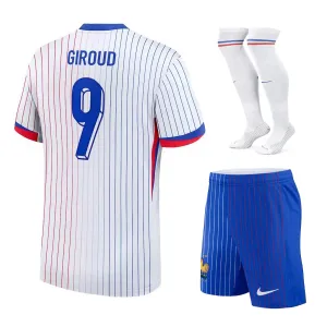 El kit infantil visitante de la selección nacional francesa de Giroud en 2024/25 - Blanco