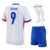 El kit infantil visitante de la selección nacional francesa de Giroud en 2024/25 - Blanco
