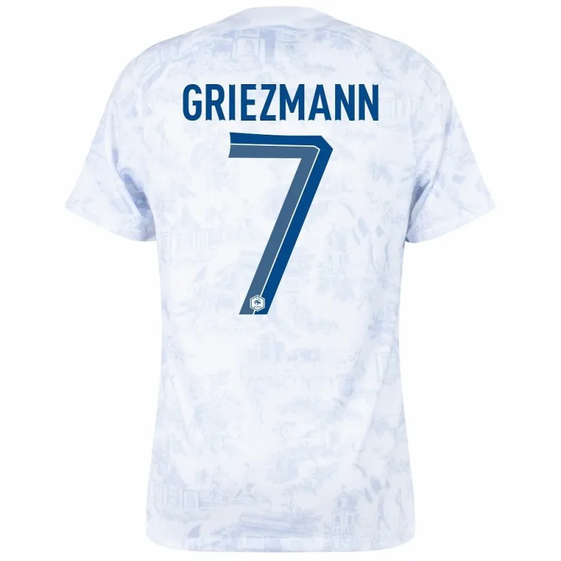 La maglia di trasferta della squadra nazionale francese di Antoine Griezmann per la Coppa del mondo 2022 - Bianca