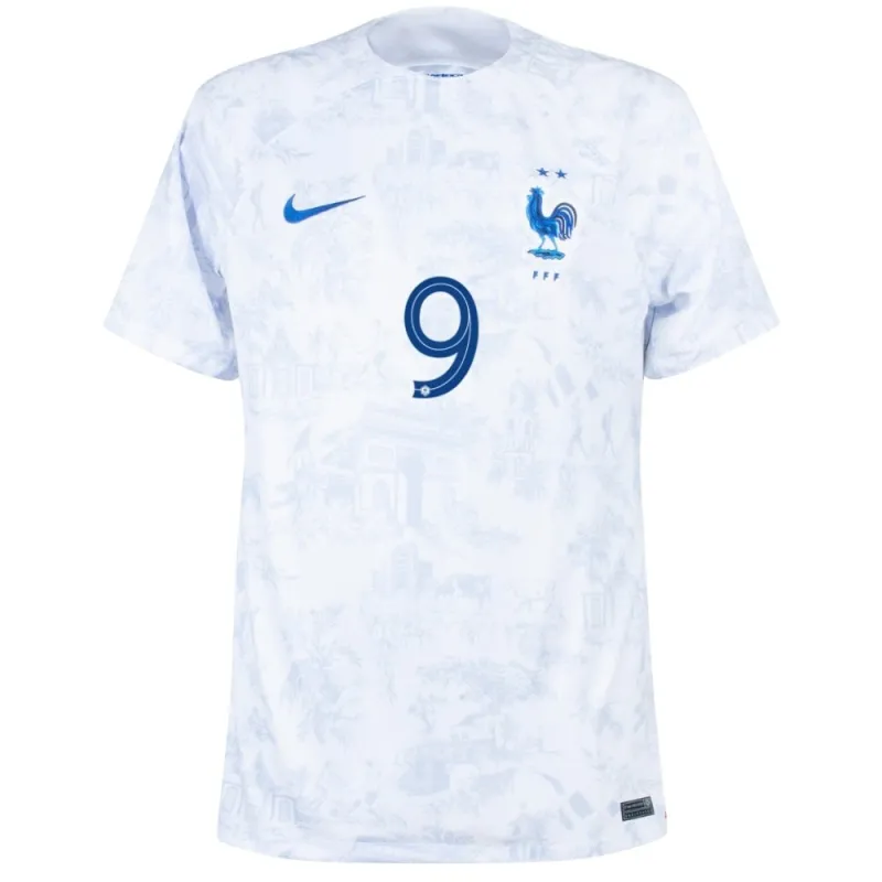 Le maillot d'extérieur de l'équipe nationale de France d'Olivier Giroud pour la Coupe du monde 2022 - Blanc