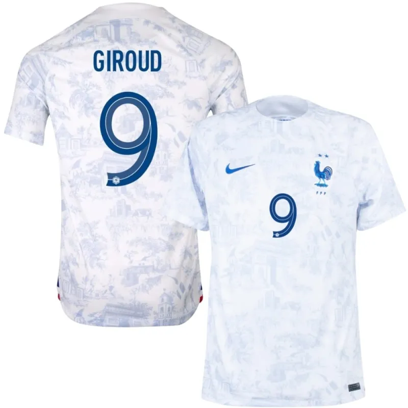 Le maillot d'extérieur de l'équipe nationale de France d'Olivier Giroud pour la Coupe du monde 2022 - Blanc