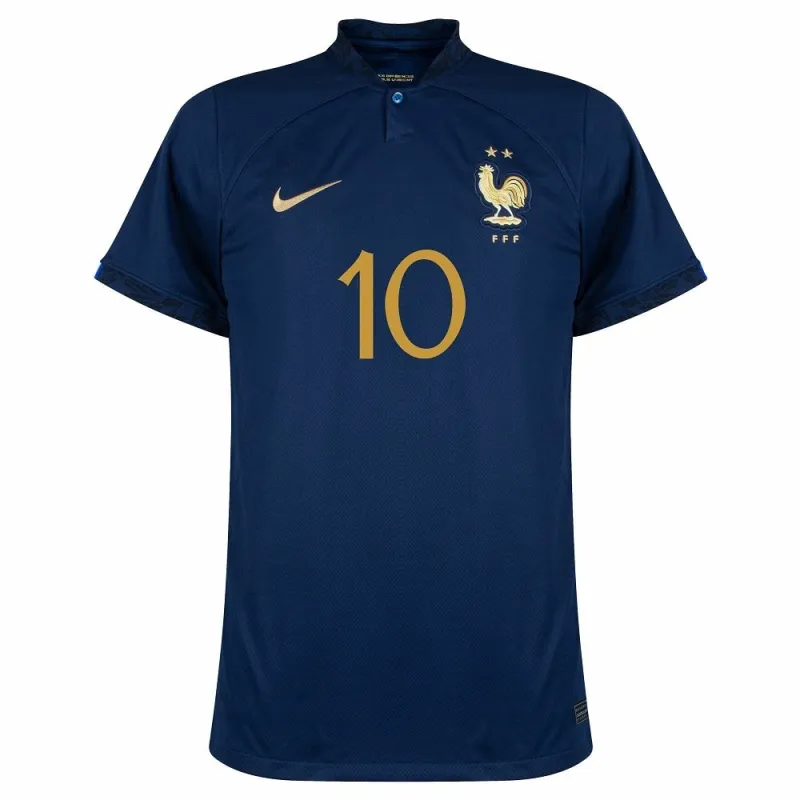 La camiseta local de la selección nacional francesa de Kylian Mbappé para la Copa del Mundo 2022 - Azul