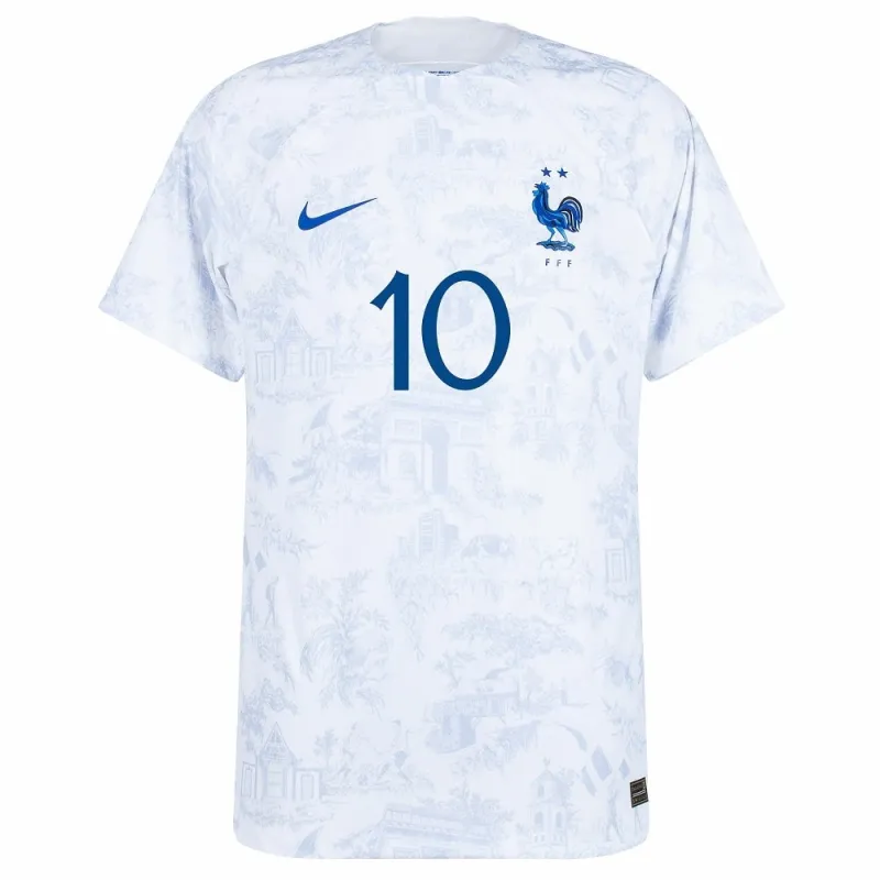 Le maillot d'extérieur de l'équipe nationale de France de Kylian Mbappé pour la Coupe du monde 2022 - Blanc
