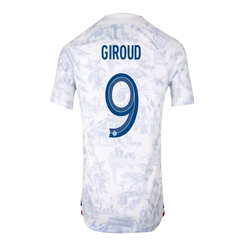 Il set di maglia infantile di trasferta della squadra nazionale francese di Olivier Giroud per la Coppa del mondo 2022 - Bianca