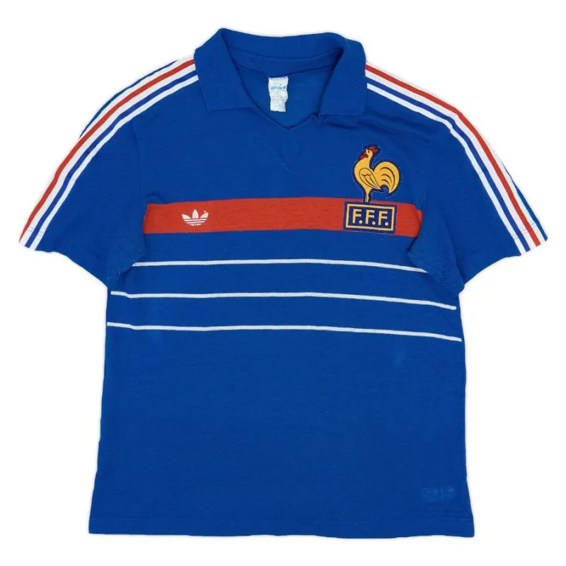 La maglia retro di casa della squadra nazionale francese nel 1984 - Blu