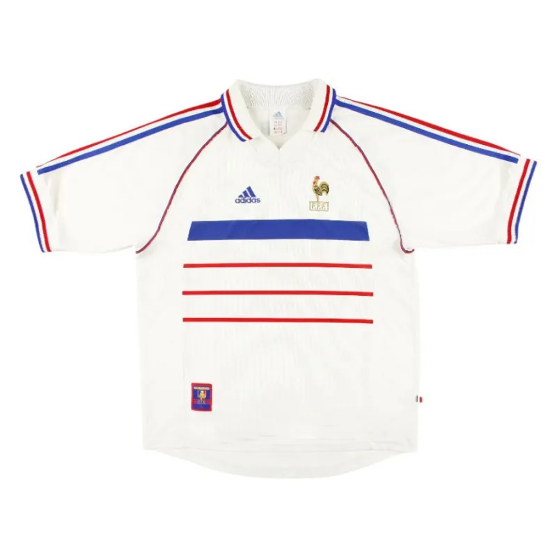 Das retro Auswärtstrikot der französischen Nationalmannschaft von Zinedine Zidane im Jahr 1998 - Weiß