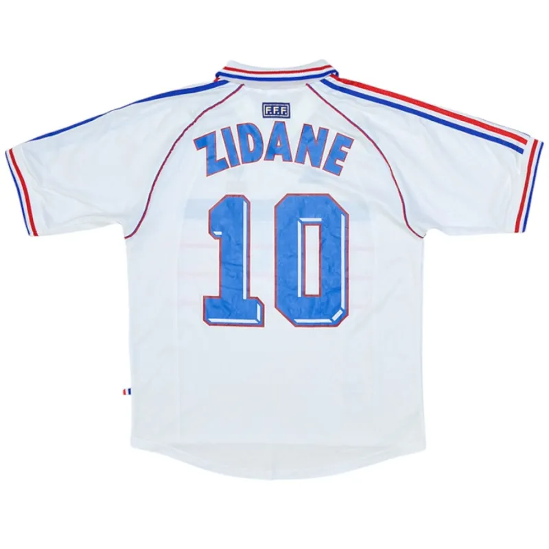 Das retro Auswärtstrikot der französischen Nationalmannschaft von Zinedine Zidane im Jahr 1998 - Weiß