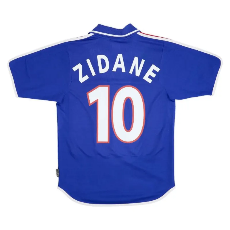 Das retro Heimtrikot der französischen Nationalmannschaft von Zinedine Zidane im Jahr 2000 - Blau