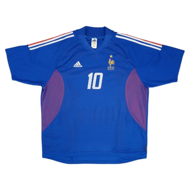 Das retro Heimtrikot der französischen Nationalmannschaft von Zinedine Zidane von 2002 bis 2004 - blau.