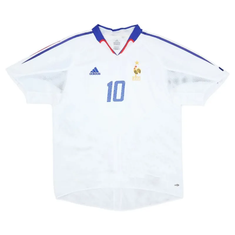 Das retro Auswärtstrikot der französischen Nationalmannschaft von Zinedine Zidane von 2004 bis 2006 - weiß.
