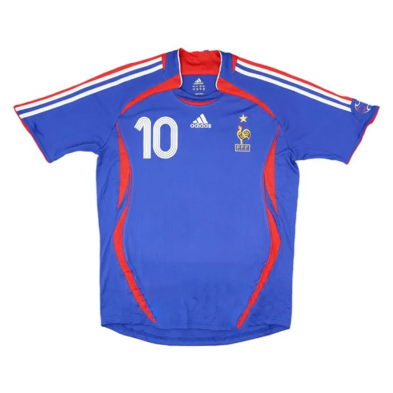 Frankreich Zidane 2006 Retro Heimtrikot Blau