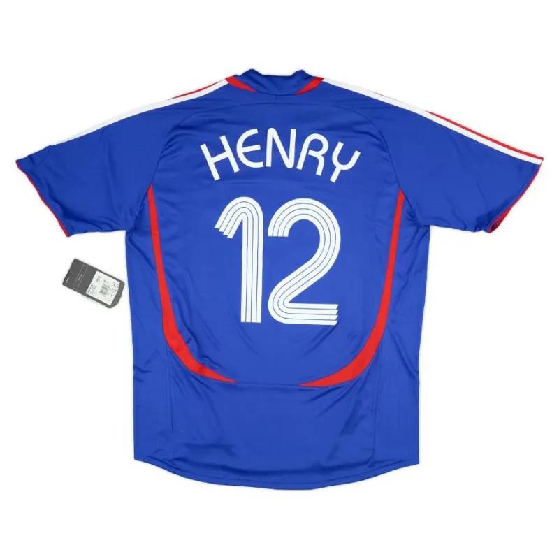 Das retro Heimtrikot der französischen Nationalmannschaft von Thierry Henry von 2006 bis 2007 - blau.