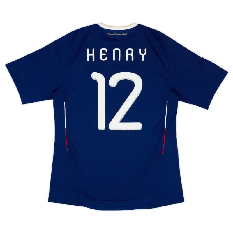 La maglia retro di casa della squadra nazionale francese di Thierry Henry per la stagione 2009/2010 - blu.