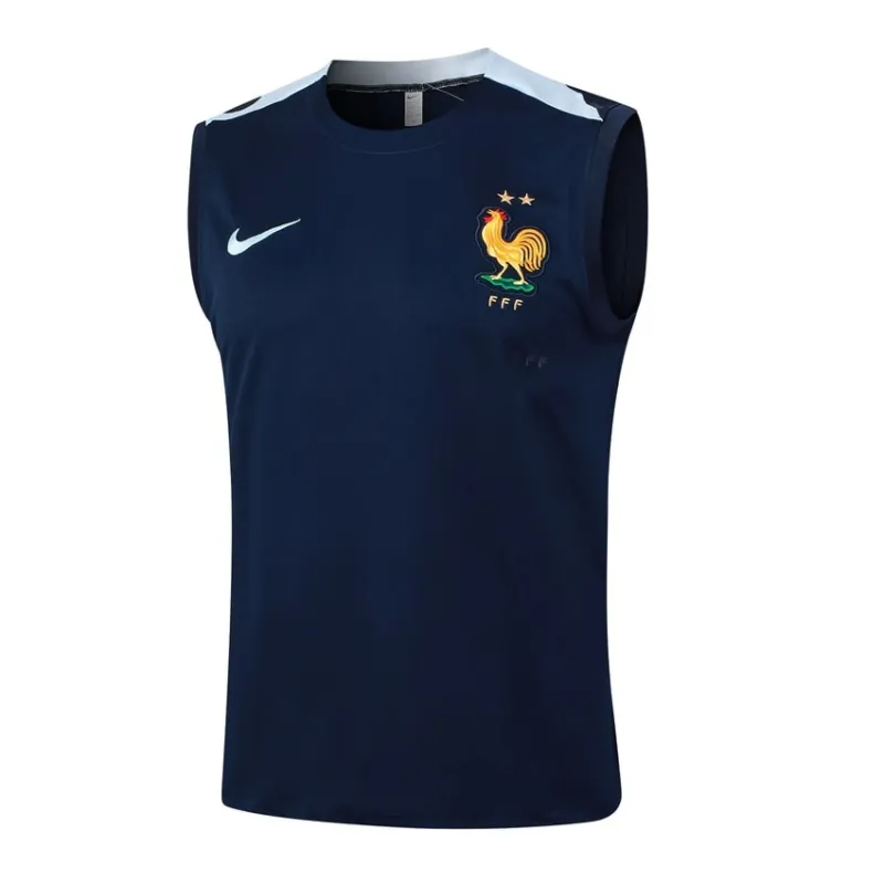 El chaleco y los pantalones cortos de la selección nacional francesa para la temporada 2024/25 - azul.