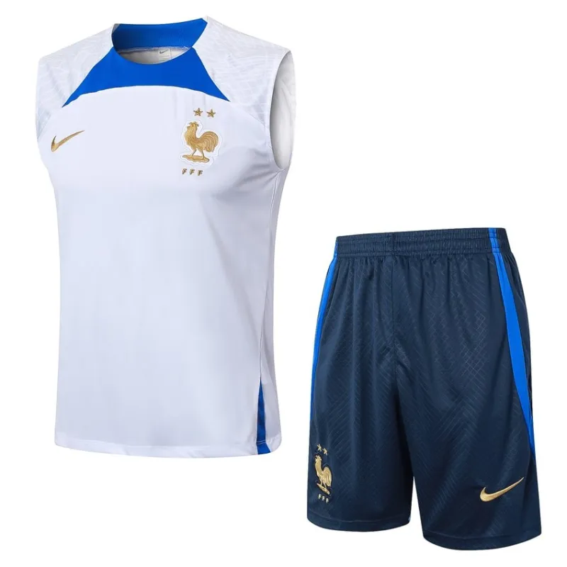 El chaleco y los pantalones cortos de la selección nacional francesa para la temporada 2024/25 - blanco.
