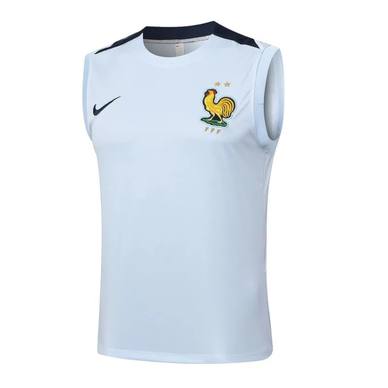 El chaleco y los pantalones cortos de la selección nacional francesa para la temporada 2024/25 - blanco claro.