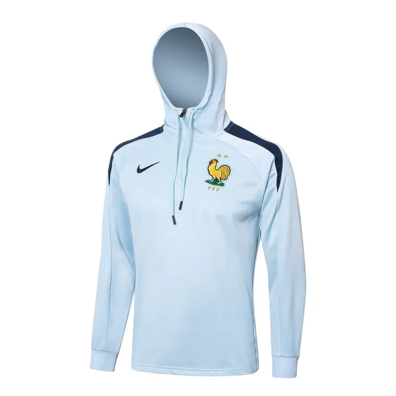 El traje deportivo con capucha y los pantalones de la selección nacional francesa para la temporada 2024/25 - blanco.