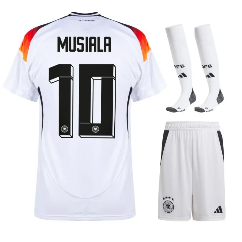 El kit para niños de local de Jamal Musiala 2024/25 - Blanca